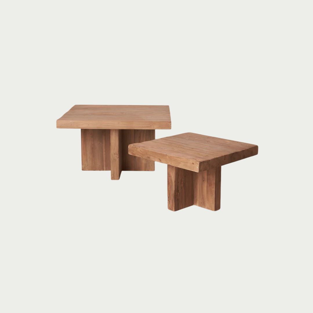 Ines Rustic Finish Squared-off Coffee Table