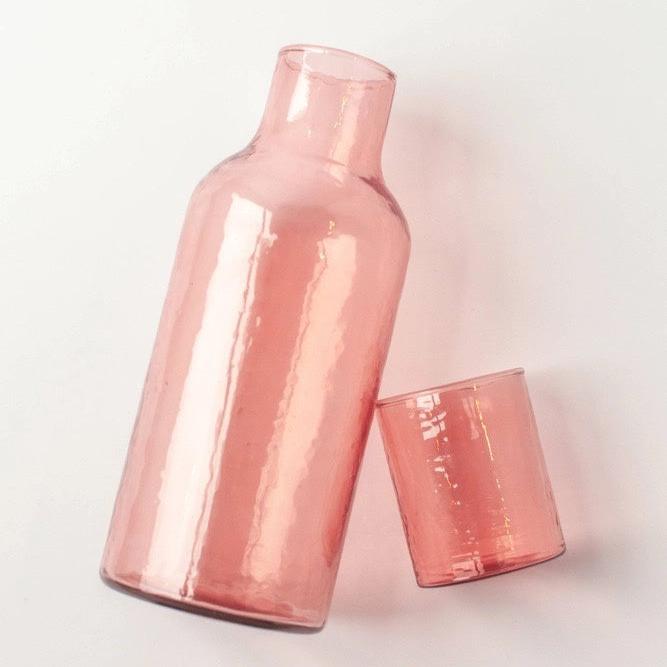 Handblown Hammered Glassware - Blush