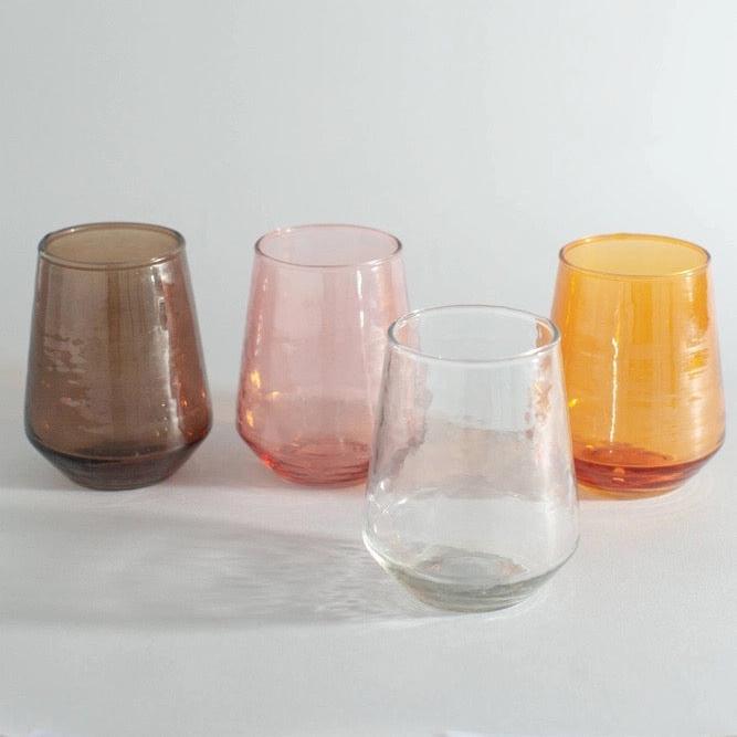 Handblown Hammered Glassware - Blush