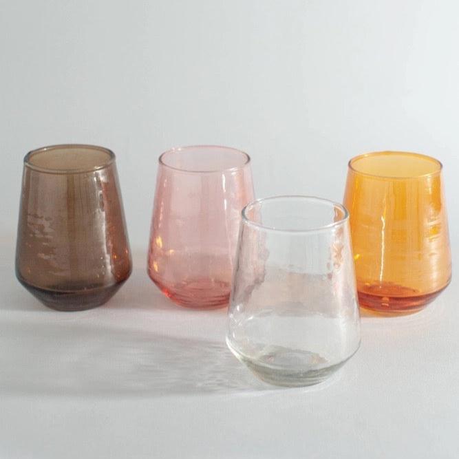 Handblown Hammered Glassware - Clear