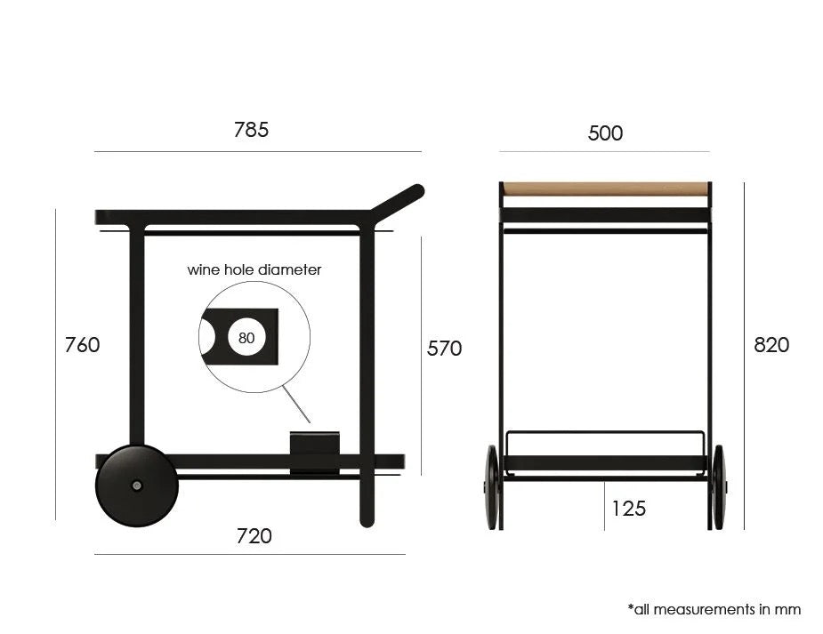 Imola Outdoor Bar Cart