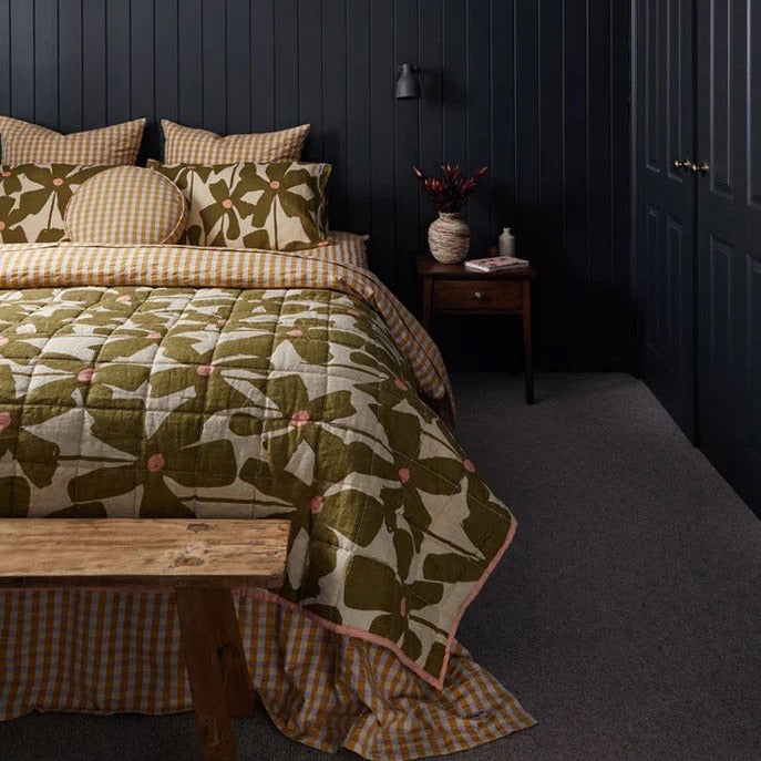 Olive Poppy Bed Linen