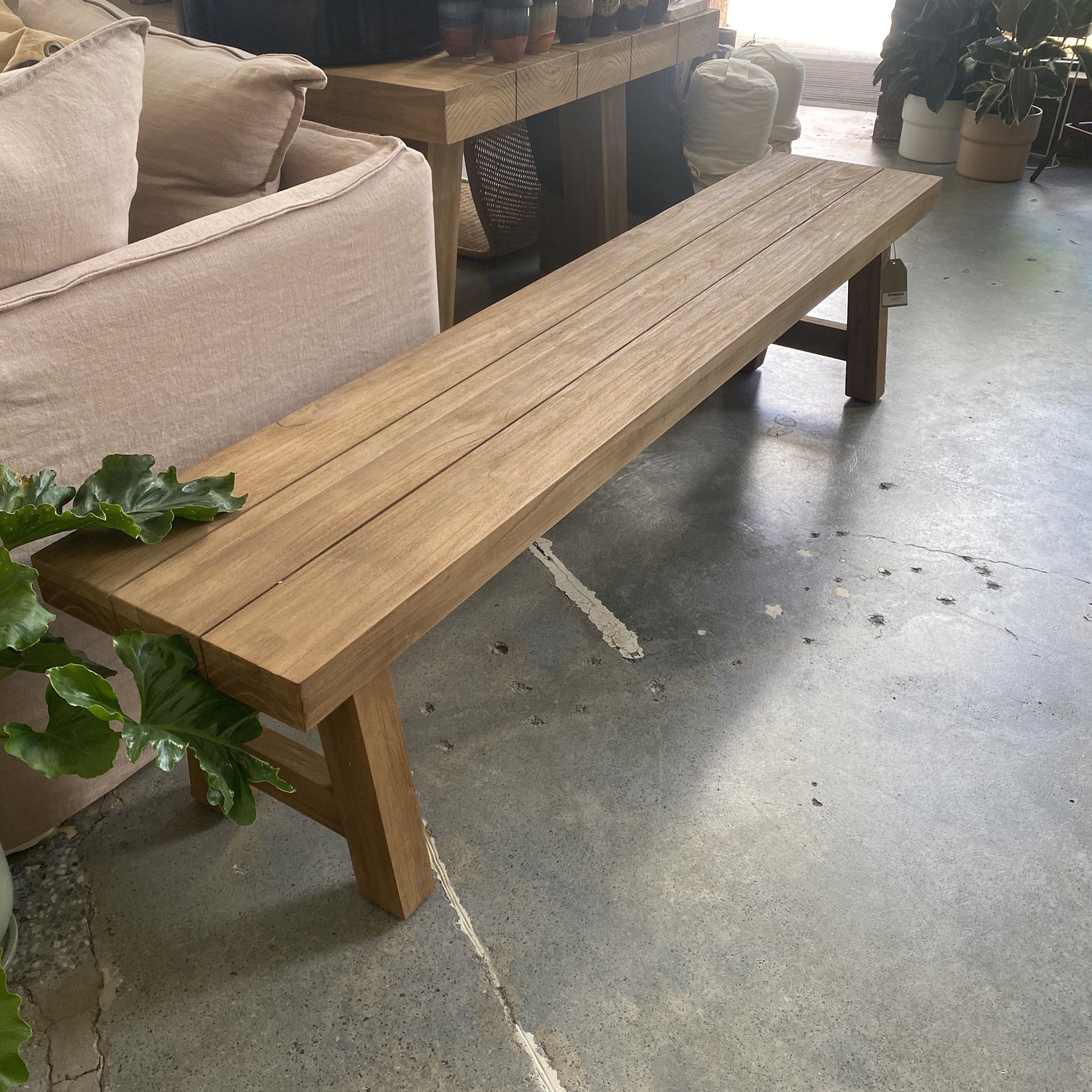 Teak Block Bench