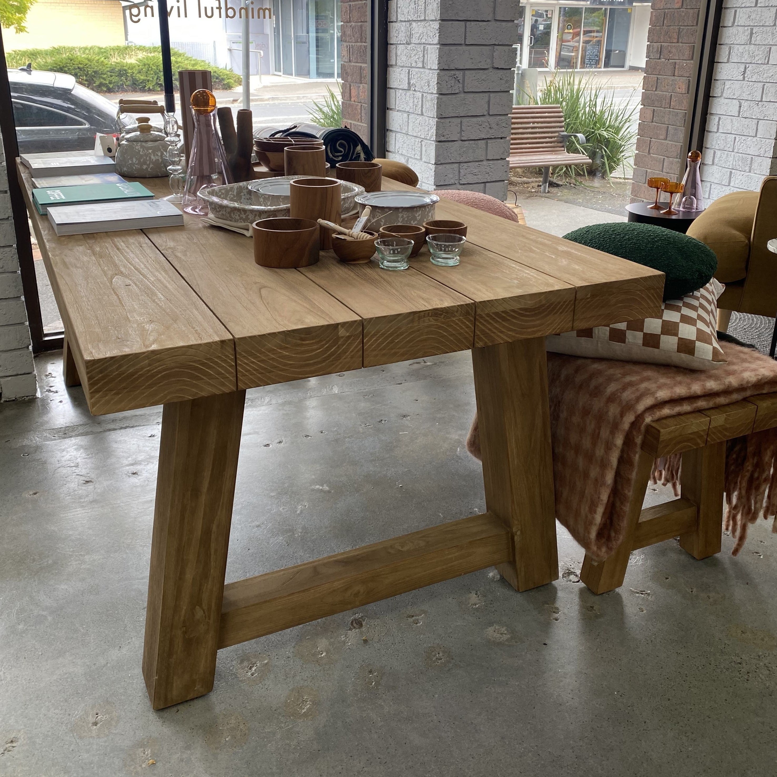 Teak Block Table