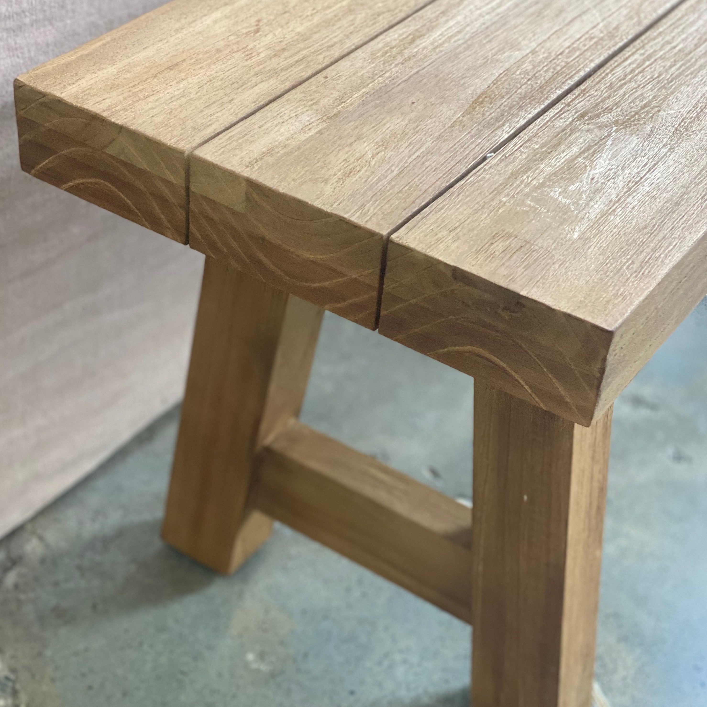 Teak Block Bench