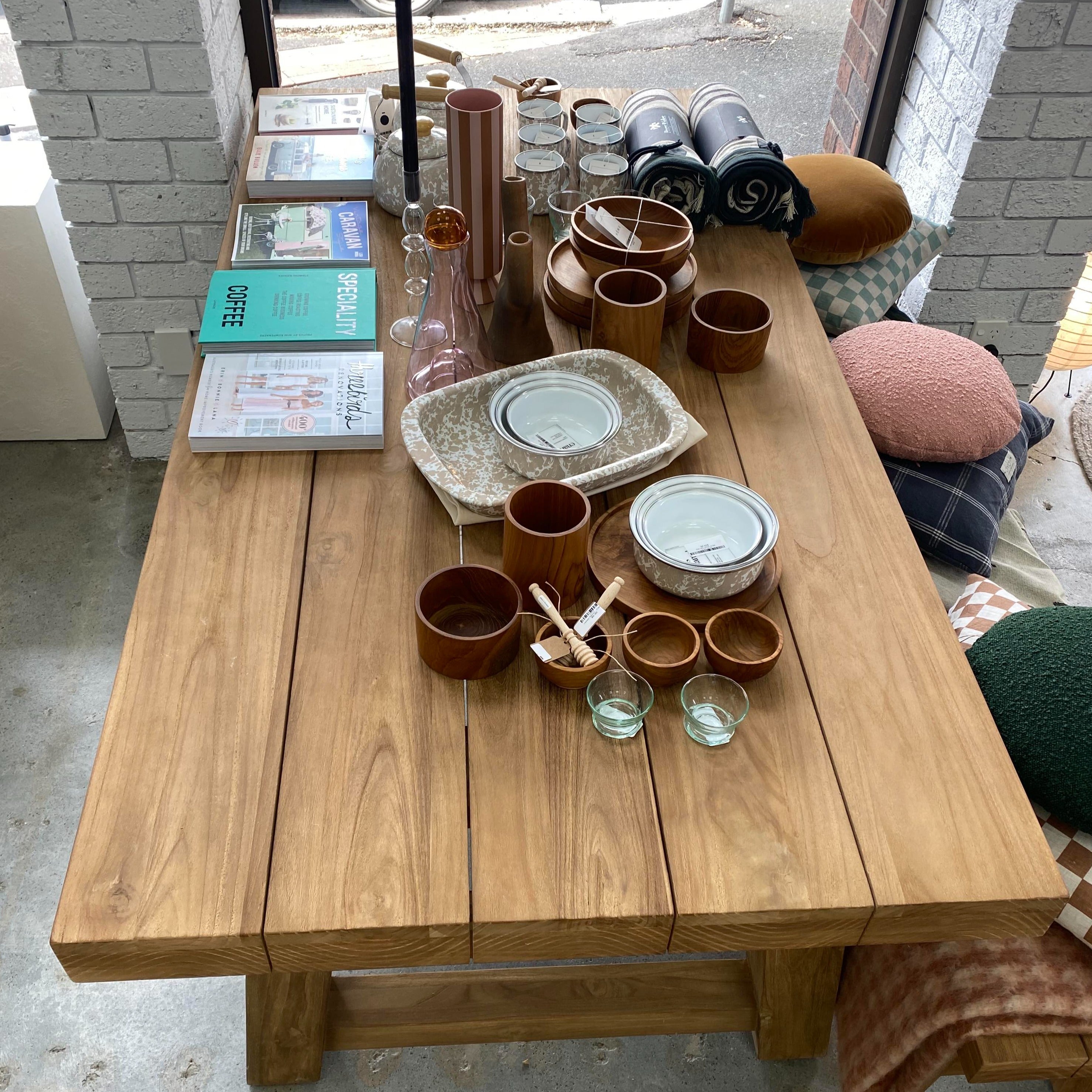 Teak Block Table